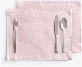 Goldea lenvászon keverék reggeliző alátét - púderrózsaszín - 2db 30 x 40 cm