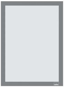 Posztertábla, fali, A4 méret, műanyag keret, 2 db, NOBO, ezüst (VN5696)