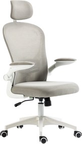 Vinsetto Hálós Ringató Irodai Szék Forgószék Magas Hátú, Állítható Fejtámlával, Deréktámasz, 4D Összecsukható Karfa, Magasság Állítható 62x64x112-120