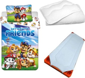 Mancs Őrjárat Better With Friends gyerek, ovis ágyneműhuzat, derékalj és paplan/párna szett 100x135 cm 40x60 cm