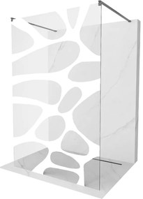 Mexen Kioto, Walk-In zuhany paraván 120 x 200 cm, 8 mm átlátszó üveg fehér mintás, grafit profil, 800-120-002-66-97