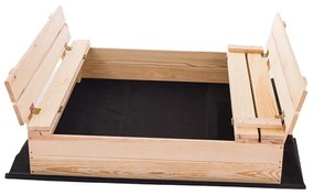 Homokozó padokkal 120cm + fedő + agrotextília NAP