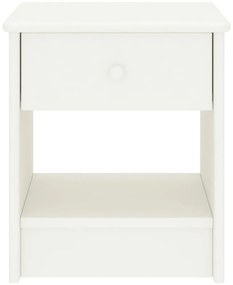 Fehér tömör fenyőfa éjjeliszekrény 35 x 30 x 40 cm