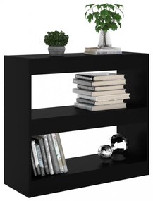 fekete térelválasztó könyvszekrény 80 x 30 x 72 cm