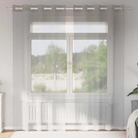2 db világosszürke fátyolfüggönyök rojtokkal 140x245 cm