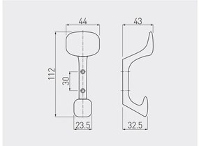 Fogas fém, Toledo C0, matt króm, kalaptartós