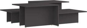vidaXL 2 db szürke szerelt fa dohányzóasztal 111,5 x 50 x 33 cm