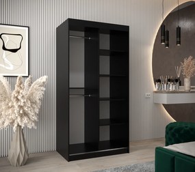 Ruhásszekrény 100 cm Verika 4 100 (fekete + artisan tölgy). 1064252