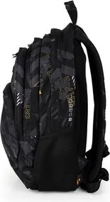 Hátizsák, iskolatáska, cipzáras, GABOL Byte, fekete, geometrikus mintás (GA238640F)