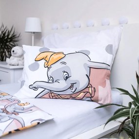 Fehér-szürke pamut gyerek ágyneműhuzat babaágyhoz 100x135 cm Dumbo "Dots" – Jerry Fabrics