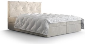 Franciaágy  Boxspring 140 cm Athena (bézs) (matraccal és tárolóhellyel). 1046361