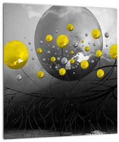 Kép- sárga absztrakt gömbök (30x30 cm)