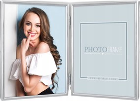 FĂ©m kĂ©pkeret 2 kĂ©phez 13x18 ezĂŒst Silvia