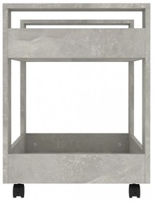 betonszürke szerelt fa asztal-kocsi 60 x 45 x 60 cm