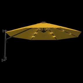 sárga LED-es falra szerelhető napernyő 290 cm