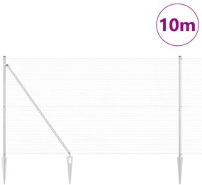 Hegesztett Huzal Kerítés 7 Cövekkel 1.6x10 m Horganyzott Acél