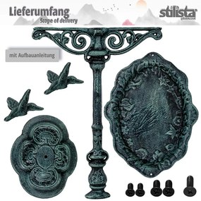 STILISTA Öntöttvas madáritató 45 x 29 cm antik zöld