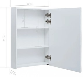 tükrös fürdőszobaszekrény LED világítással 50 x 13 x 70 cm