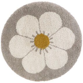 Világosszürke-krémszínű gyerek szőnyeg ø 120 cm Bohemian Daisy – Nattiot