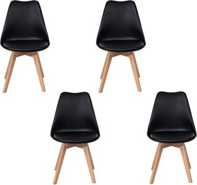 AVENBERG SKANDI 4db Étkezőszék - szett, fekete