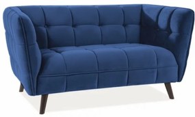 Castello Velvet kanapé, kétszemélyes, Kék / fekete