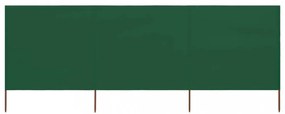 3 paneles zöld szövet szélfogó 400 x 80 cm