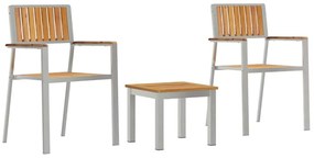 vidaXL Kert étkező szett 3 pcs Barna Tömör Teakfa