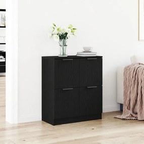 Fekete Tölgy Fiókos Szekrény - 60 x 30 x 70 cm - Mérnöki fából készült