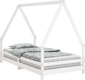 vidaXL fehér tömör fenyőfa gyerekágykeret 90x190 cm