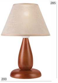 Asztali lámpa PERA 1xE27/60W/230V barna/bükkfa