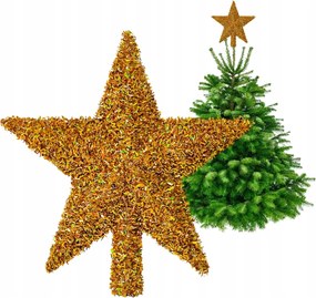 Arany Holografikus Csillag Karácsonyfadísz 20 CM