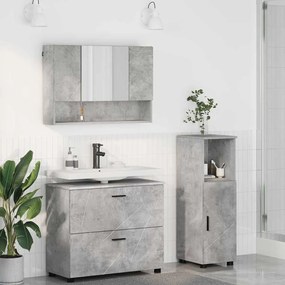 Fürdőszoba bútor szett 3 pcs Beton szürke 76.5 x 35 x 64 cm