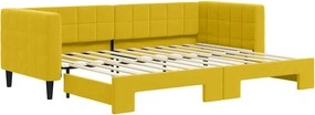 vidaXL sárga kihúzható bársony heverő 80 x 200 cm