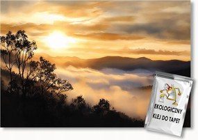 Fotótapéta Flizelina Tájkép Kilátás Hegyek Köd Napnyugta 208x146 ragasztó