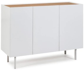 Fehér alacsony komód tölgyfa dekorral 110x85 cm Arista – Teulat