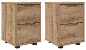 vidaXL Éjjeliszekrények 2 pcs Artisan tölgy 30,5 x 30 x 43 cm Faanyag