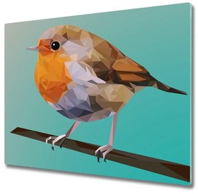 Üveg vágódeszka Robin madár 60x52 cm