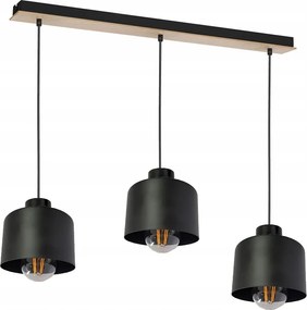 Függő lámpa túlnyúló mennyezeti csillár Loft lámpabúra Bögre fém fa 3 E27