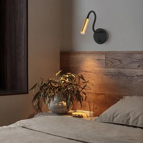 Brilagi - LED Rugalmas fali lámpa MAYA LED/3W/230V 4000K fekete/arany