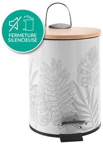 Fehér fém pedálos szemetes 3 l Amber – douceur d'intérieur
