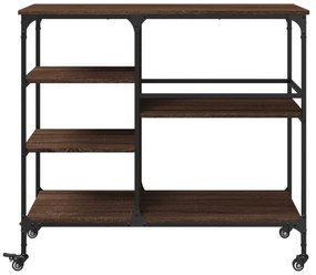 barna tölgy színű szerelt fa konyhai kocsi 100 x 45 x 89,5 cm