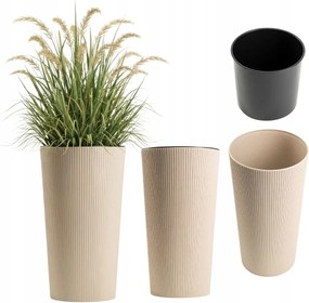 Magas Virágtartó Bézs teraszra fedő kerti műanyag