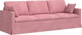 vidaXL Kanapé Rózsaszín 228 x 78 x 80 cm Bársony