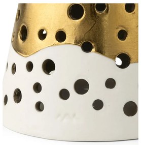 Nobili aranyszínű porcelán gyertyatartó, magasság 19 cm - Kähler Design