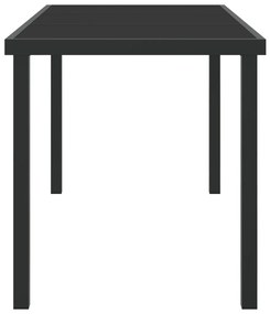 Kertasztal Fekete 140x80x73 cm Edzett Üveg
