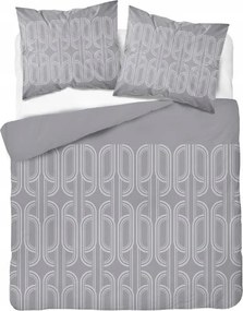 Meleg flanel ágyneműhuzat 140x200 4941a szürke geometrikus minták