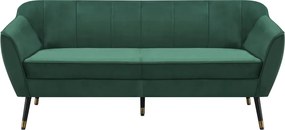Design 3 személyes kanapé, zöld Velvet szövet/fekete/arany, VIODA