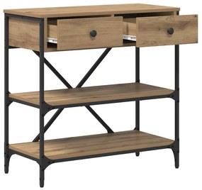 Konzol Asztal Kézműves tölgy 75x34,5x75 cm Mérnökfa