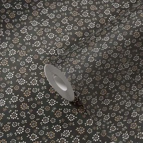 Papír fali tapéta As Creation apró barna virágok