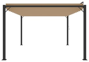 tópszínű szövet és alumínium pavilon lamellás tetővel 3 x 4 m